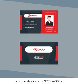 Clean and Modern Style Insurance Broker Business Card