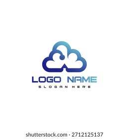 Un logotipo de tecnología limpia y moderna con nodos conectados en azul degradado, ideal para marcas digitales, redes, software, innovación y soluciones tecnológicas.