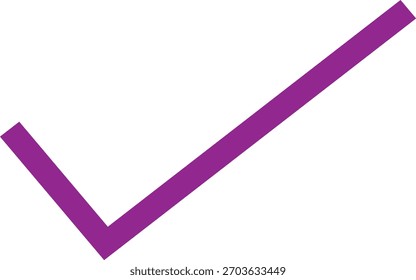 Clean, modern, and thick line purple checkmark, tick symbol.This icon is universally used to represent concepts like confirmation, success, approval, completion, correctness, and validation.