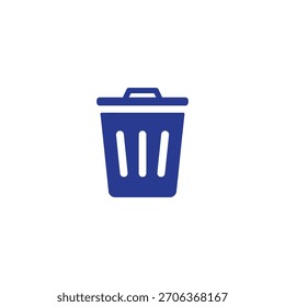 Icono moderno limpio del bote de basura para el diseño del Sitio web, símbolo del Borrar, diseño de la papelera de reciclaje, Vector plano, elemento de interfaz simple, concepto de gestión de residuos