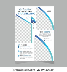 clean and modern travel flyer design template. Just drop in your own pictures and texts, and it’s ready for print. This template can serve multiple purposes. 