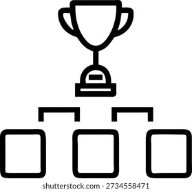 Trofeo limpio y moderno que simboliza el logro en un elegante diseño de Vector en blanco y negro ideal para la marca corporativa.