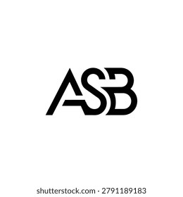 Clean and modern typographic logo featuring the letters ASB interconnected, perfect for corporate branding, consulting firms, or professional personal identities.