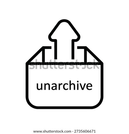 Clean and modern unarchive folder icon with upward arrow, perfect for digital interfaces, software apps, and data management projects.