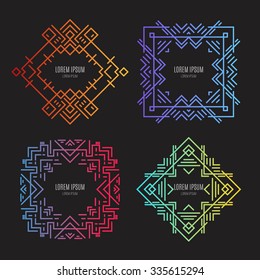 Conjunto de logotipos geométricos vectoriales limpio y moderno. Plantillas simples y limpias. 