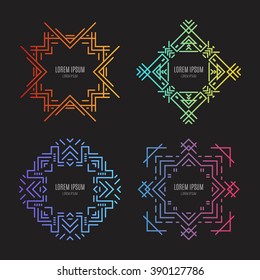 Clean and modern vector geometrical logo bundle. Easy to use and edit, isolated on background.