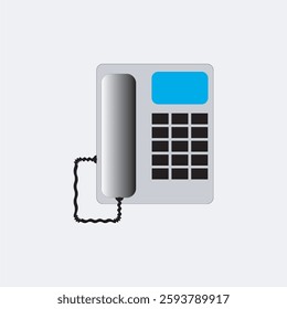 A clean, modern vector icon illustration of a classic telephone, featuring a simple and easily recognizable design