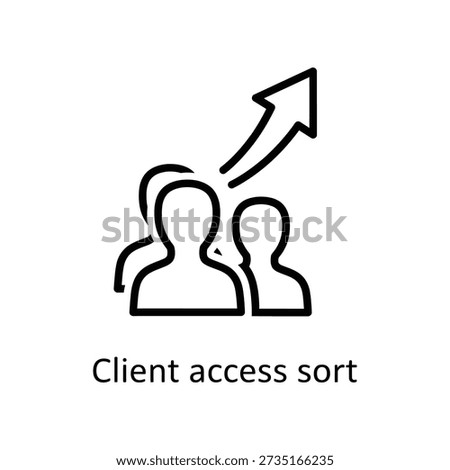 Clean and modern vector illustration of client access approval with upward arrow, ideal for business, security, and permission-related designs.