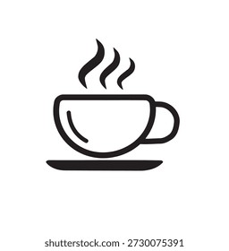 A clean and modern vector illustration of a coffee cup with steam and coffee beans. Ideal for cafe branding, restaurant menus, and morning-themed graphic designs. Isolated on a white background.