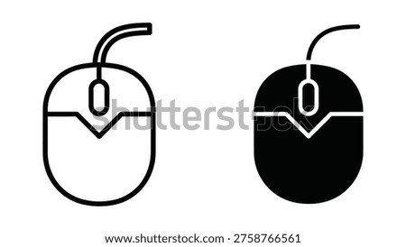 Clean and modern vector illustration of a computer mouse and apple in flat design style, ideal for tech, business, education, and lifestyle marketing materials.