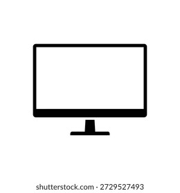 A clean, modern vector illustration of a desktop computer monitor with a blank screen, perfect for technology or design concepts.