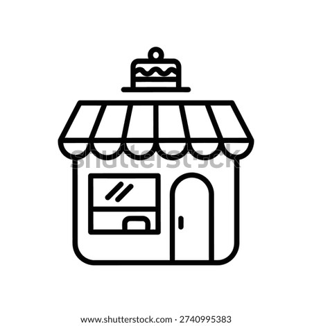 Clean and modern vector illustration of a food truck icon with awning, perfect for branding, mobile business, and street food marketing materials.