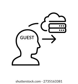 Clean and modern vector illustration of a guest user icon with login symbol, ideal for web design, apps, and security-related content.
