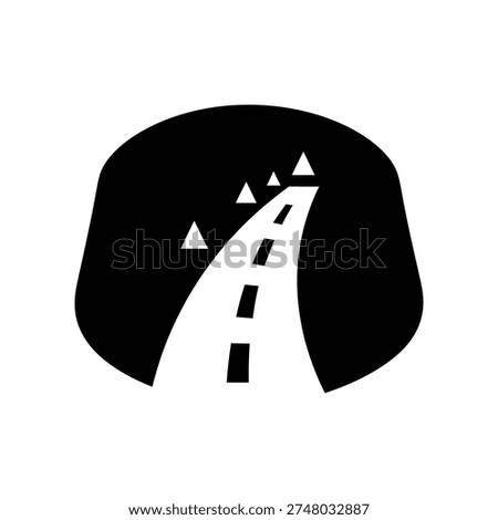 Clean and modern vector illustration of a paper airplane soaring in a sleek black circle, ideal for travel, business, and success concepts.