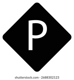 Clean and modern vector illustration of a parking icon symbolizing car parking, transport concepts. Ideal for use in web interfaces, maps, automotive services, signage design.