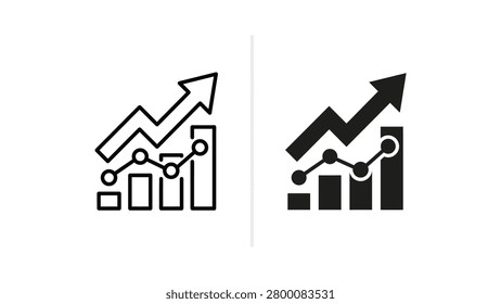 A clean and modern vector illustration showing a bar and line chart with upward trend, emphasizing growth and success. Perfect for business, finance, and analytics presentations.