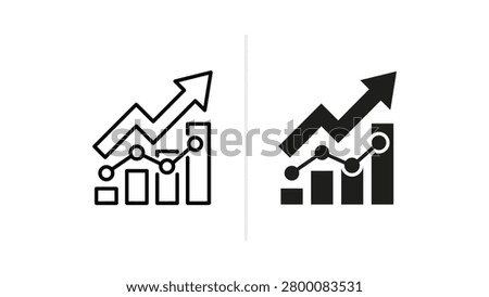A clean and modern vector illustration showing a bar and line chart with upward trend, emphasizing growth and success. Perfect for business, finance, and analytics presentations.