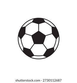Ilustración vectorial limpia y moderna de un diseño de balón de fútbol, con un estilo simple y versátil adecuado para deportes, fitness, competición y proyectos relacionados con el fútbol.