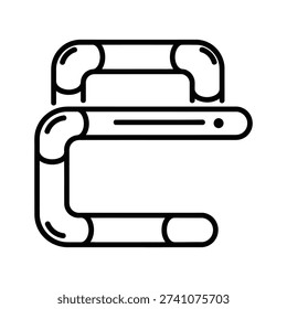 Clean and modern vector illustration of three stacked black paper clips on white background, ideal for office, organization, and productivity designs.