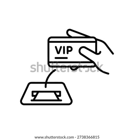 Clean and modern vector illustration of a VIP access badge attached to a key, symbolizing exclusivity and privilege for business and marketing use.