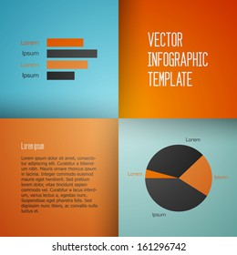Clean modern vector infographic background template with charts