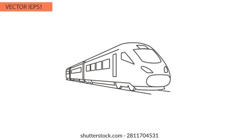 A clean and modern vector line icon of a high-speed bullet train, perfect for logistics, travel, transportation graphics, and minimalist web design projects.