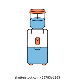 Clean and modern water dispenser vector illustration. Ideal for office, home, hydration, appliances, and commercial use.