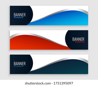 clean modern wave business banners set design