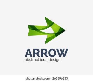 Clean modern wave design arrow company logo, business icon made of overlapping elements
