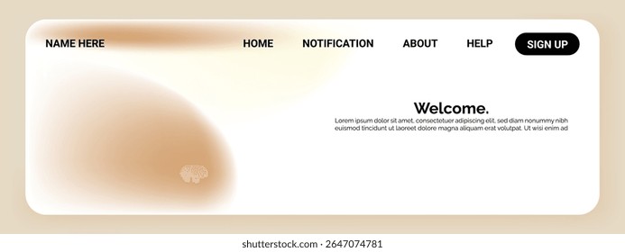 Un diseño de cabezal de Sitio web limpio y moderno con 
