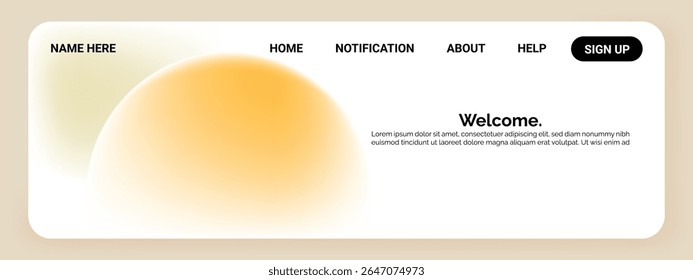 A clean and modern website header featuring navigation links such 