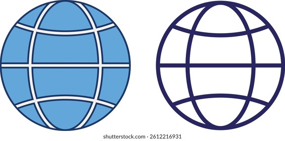 A clean and modern website icon representing internet access, online presence, or navigation. Available in multiple colors, perfect for web design, www buttons, and digital interfaces.