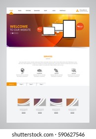 Clean Modern Website Interface Template, Vector Illustration.