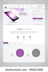 Clean Modern Website Interface Template, Vector Illustration.