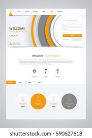 Clean Modern Website Interface Template, Vector Illustration.