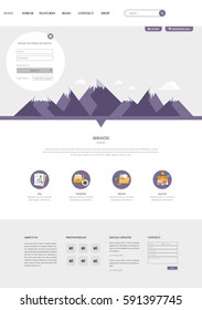 Clean Modern Website Interface Template, Vector Illustration.