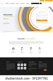 Clean Modern Website Interface Template, Vector Illustration.