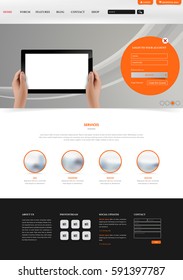 Clean Modern Website Interface Template, Vector Illustration.