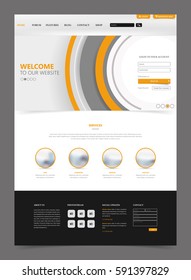 Clean Modern Website Interface Template, Vector Illustration.