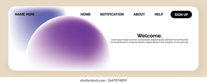 Um design limpo e moderno da página inicial do site com uma grande