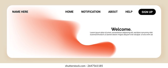 A clean and modern website landing page design featuring a soft orange 