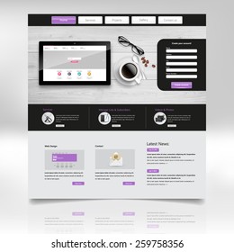 Clean Modern Website Template Design. Eps 10