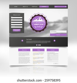 Clean Modern Website Template Design. Eps 10