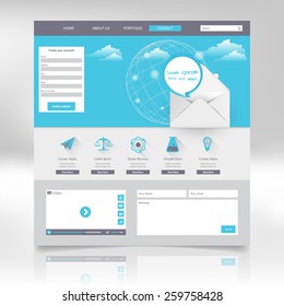 Clean Modern Website Template Design. Eps 10