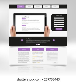 Clean Modern Website Template Design. Eps 10