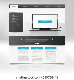 Clean Modern Website Template Design. Eps 10