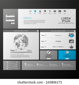 Clean Modern Website template in editable vector format 