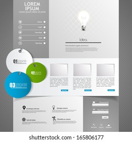 Clean Modern Website template in editable vector format 