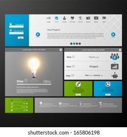 Clean Modern Website template in editable vector format 