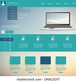 Clean Modern Website template in editable vector format 